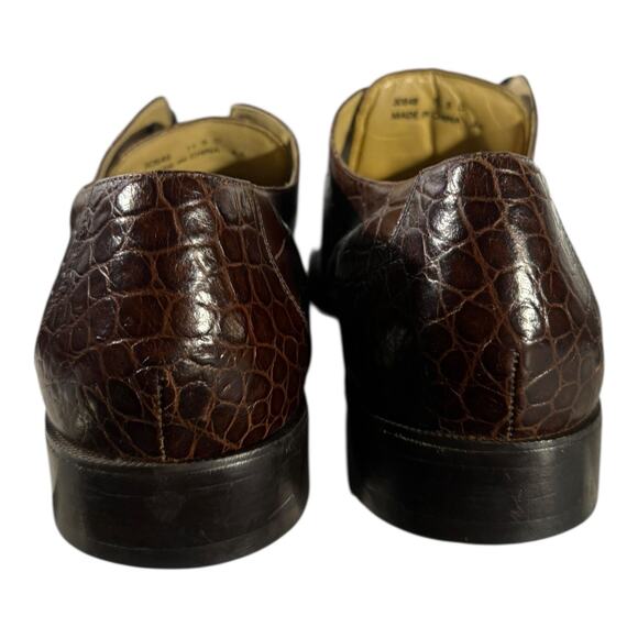 Florsheim Imperial Barletta Dress Shoes Men’s 11.5 D Brown Leather Alligator - Picture 6 of 9